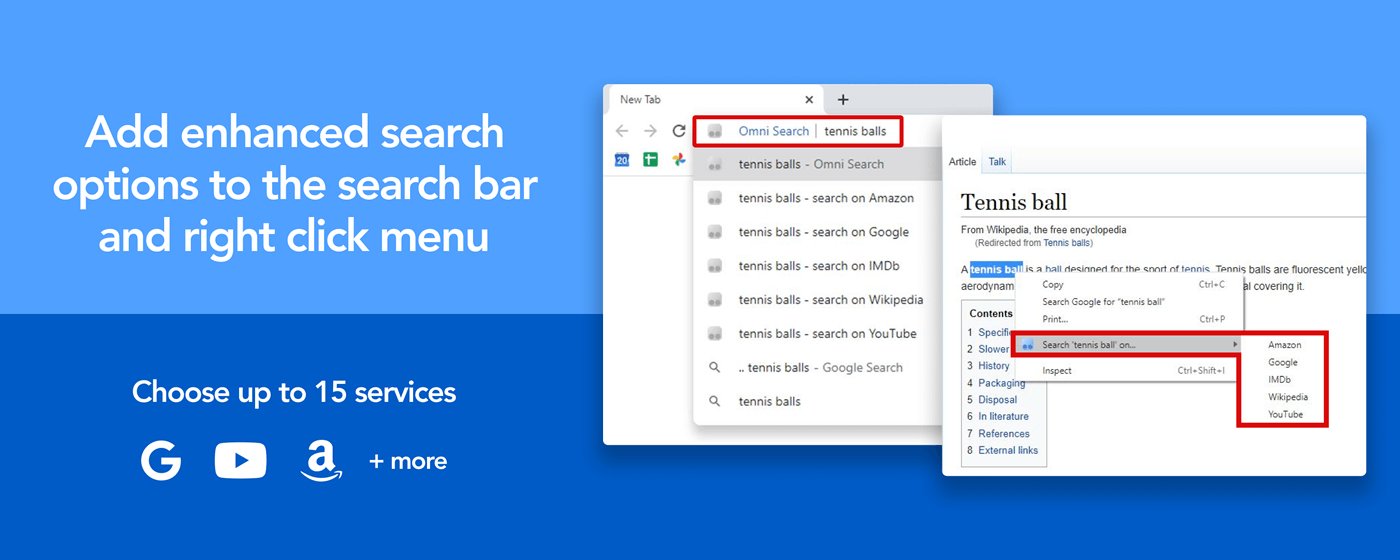 Add enhanced search options to the search bar and right click menu