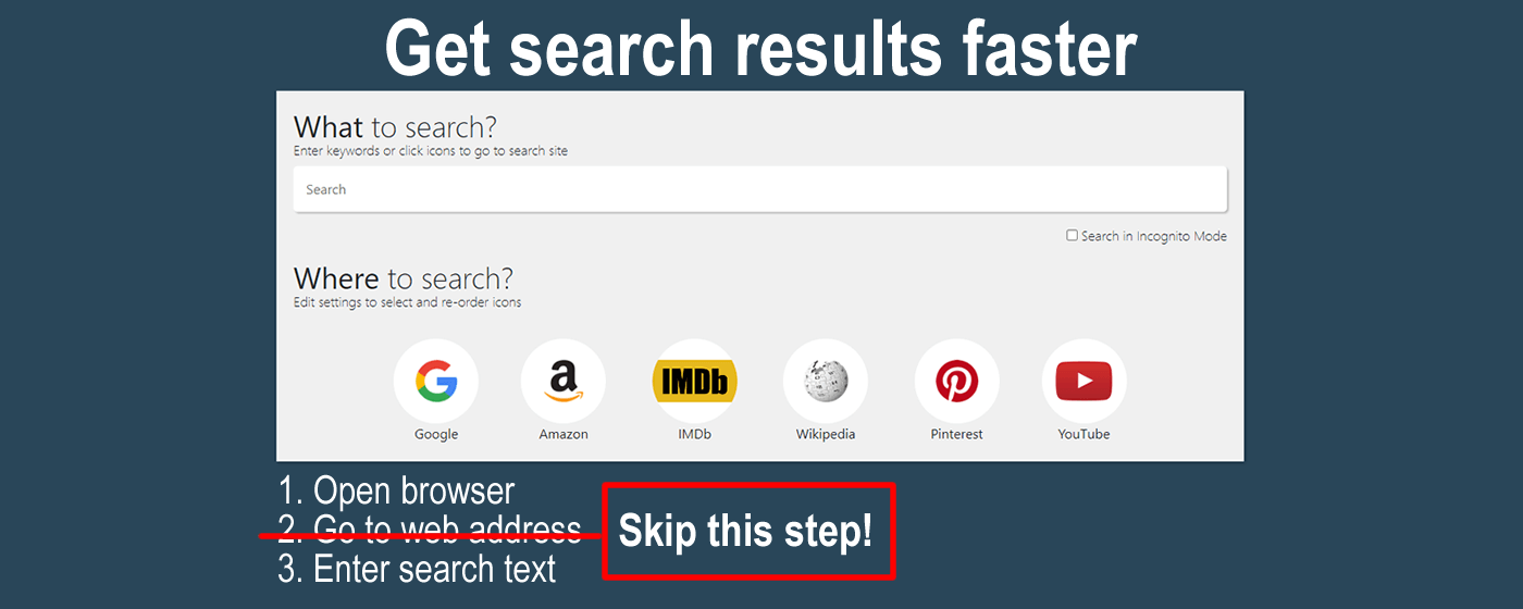 Change your default 'new tab' screen to get results faster